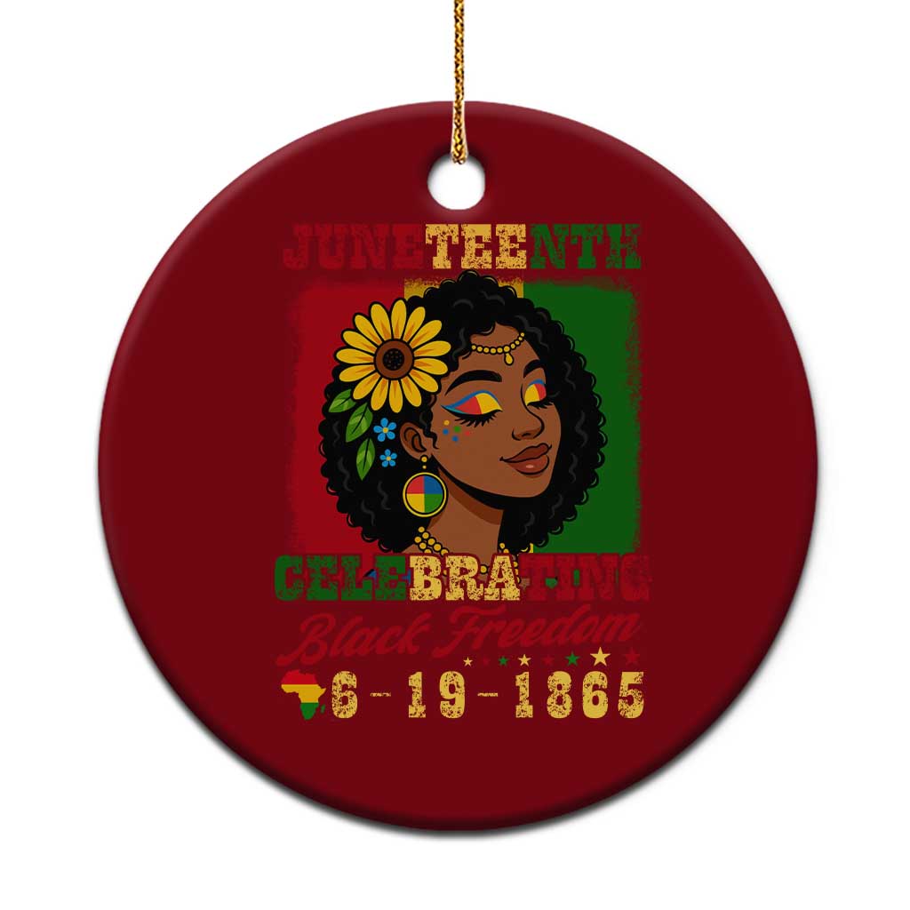 Juneteenth 1865 Black Freedom Celebration Ceramic Ornament Afrocentric Pride Melanin Girl TS02 1pc Red Print Your Wear