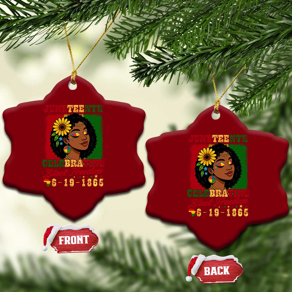 Juneteenth 1865 Black Freedom Celebration Ceramic Ornament Afrocentric Pride Melanin Girl TS02 Print Your Wear
