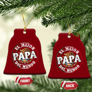 Mexican Dad Ceramic Ornament El Mejor Papá del Mundo Mexico Flag Eagle TS02 Print Your Wear