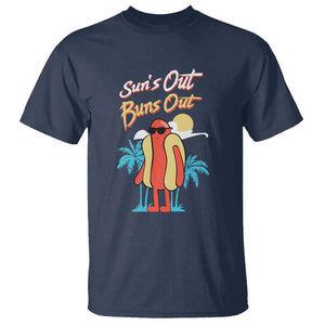 Summer Vibe T Shirt Sun's Out Buns Out Funny Hotdog BBQ Party TS02 Navy Print Your Wear