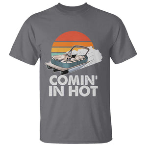 Summer Vibe T Shirt Comin' In Hot Poontoon Boat TS02 Charcoal Print Your Wear