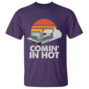 Summer Vibe T Shirt Comin' In Hot Poontoon Boat TS02 Purple Print Your Wear