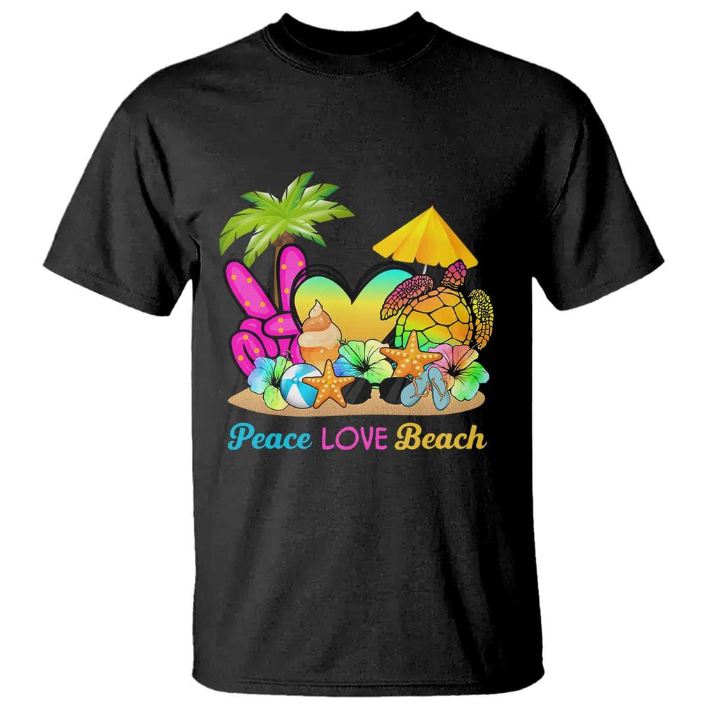 Tropical Summer Vibe T Shirt Peace Love Beach TS02 Black Print Your Wear