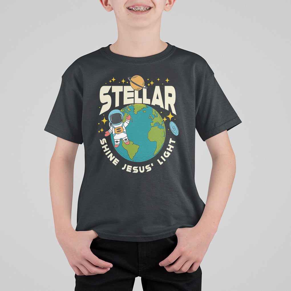 VBS Stellar T Shirt For Kid Shine Jesus Light VBS Vacation Bible School Space Christian TS02 Charcoal Printyourwear