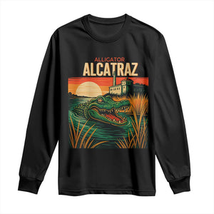 Alligator Alcatraz Long Sleeve Shirt Retro Florida Swamp Political Prison TS02 Black Print Your Wear