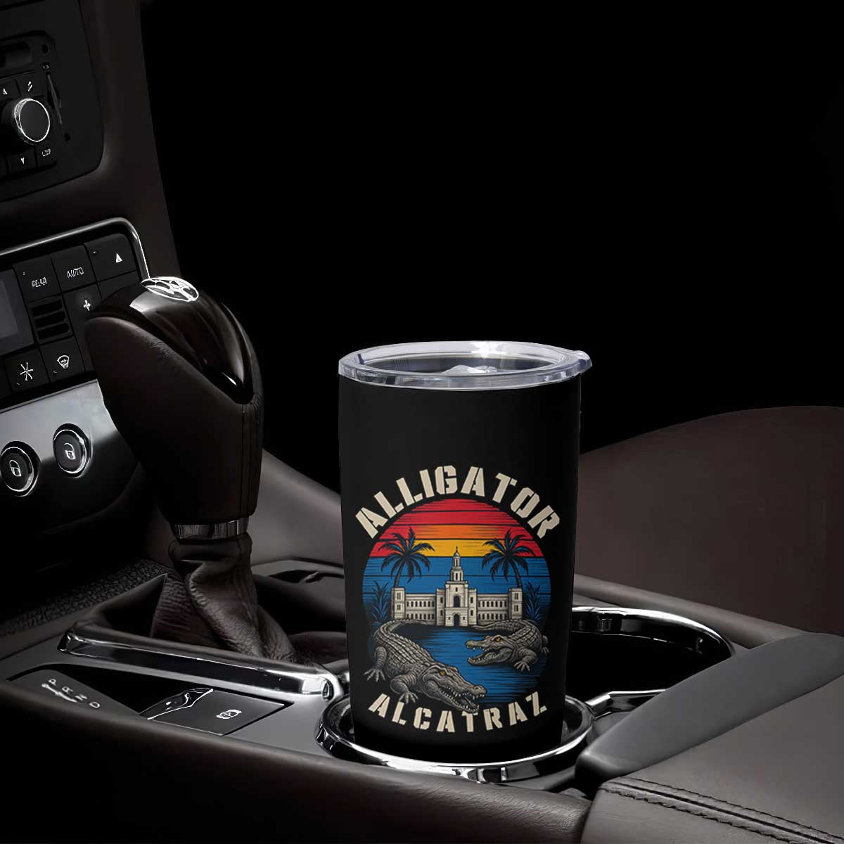 Alligator Alcatraz Political Tumbler Cup Florida Prison State Retro Sunset TS02 Print Your Wear