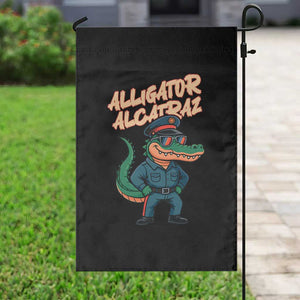 Alligator Alcatraz Political Garden Flag Funny Florida Gator Cop with Attitude TS02 Print Your Wear