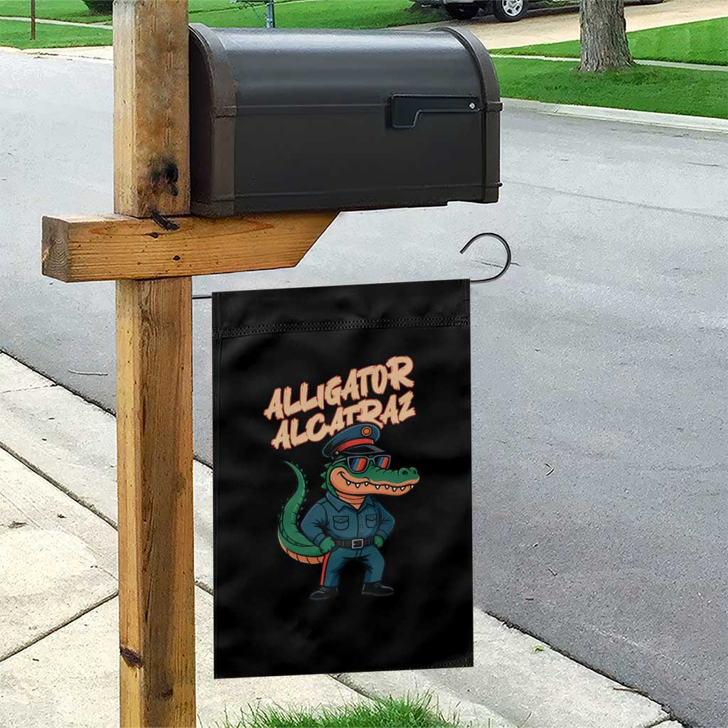 Alligator Alcatraz Political Garden Flag Funny Florida Gator Cop with Attitude TS02 Print Your Wear