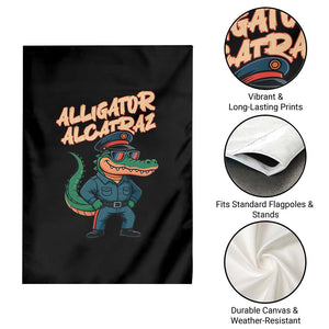 Alligator Alcatraz Political Garden Flag Funny Florida Gator Cop with Attitude TS02 Print Your Wear