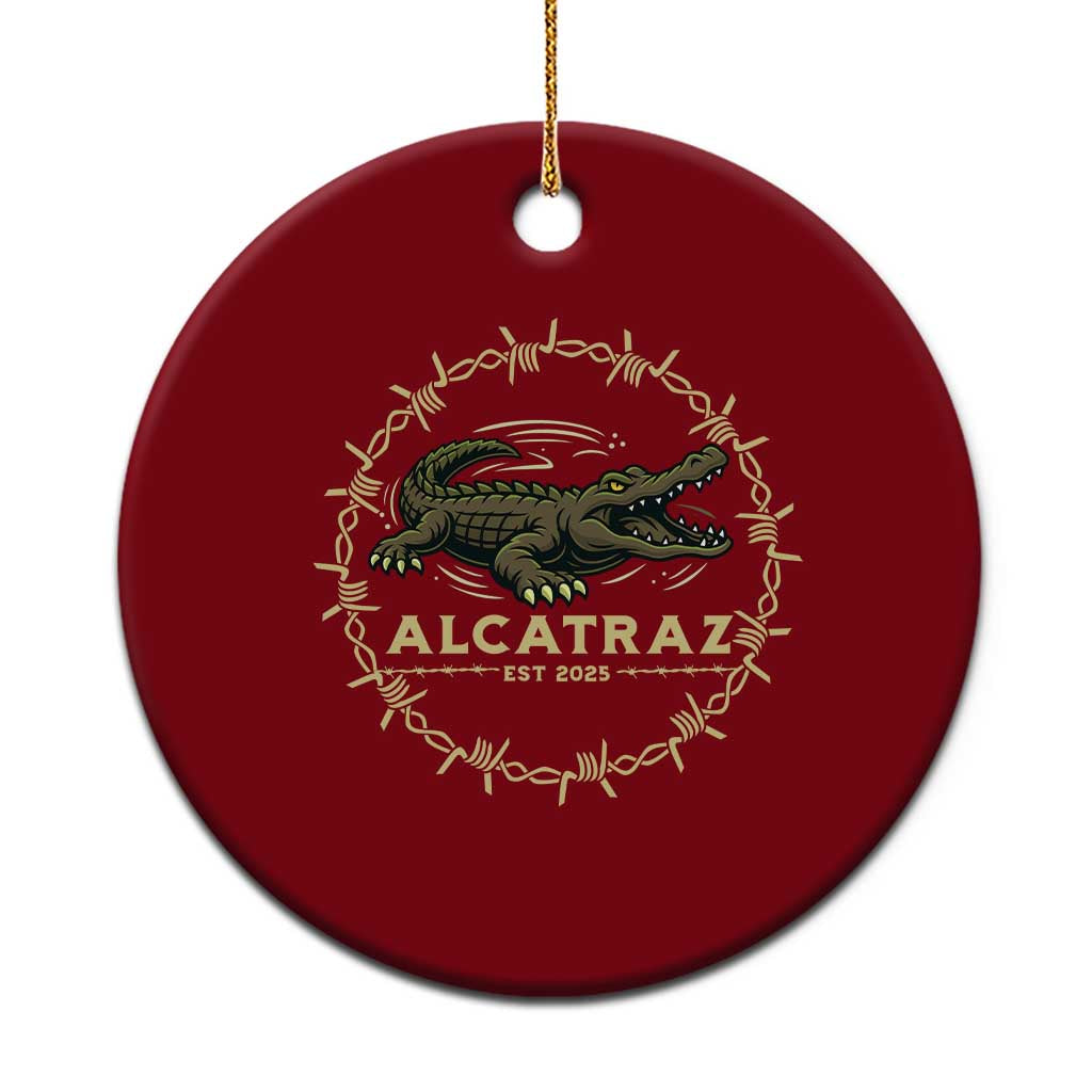 Alligator Alcatraz 2025 Ceramic Ornament Gator Lockdown Political Satire Barbed Wire Swamp Humor TS02 1pc Red Print Your Wear