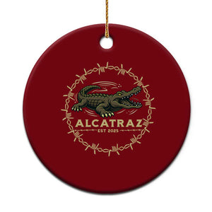Alligator Alcatraz 2025 Ceramic Ornament Gator Lockdown Political Satire Barbed Wire Swamp Humor TS02 1pc Red Print Your Wear