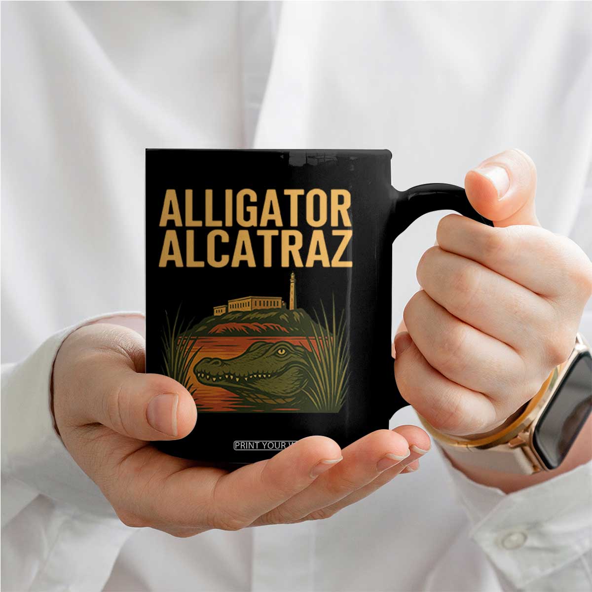 Alligator Alcatraz Florida Coffee Mug Political Swamp Prison Dark Humor TS02 Print Your Wear