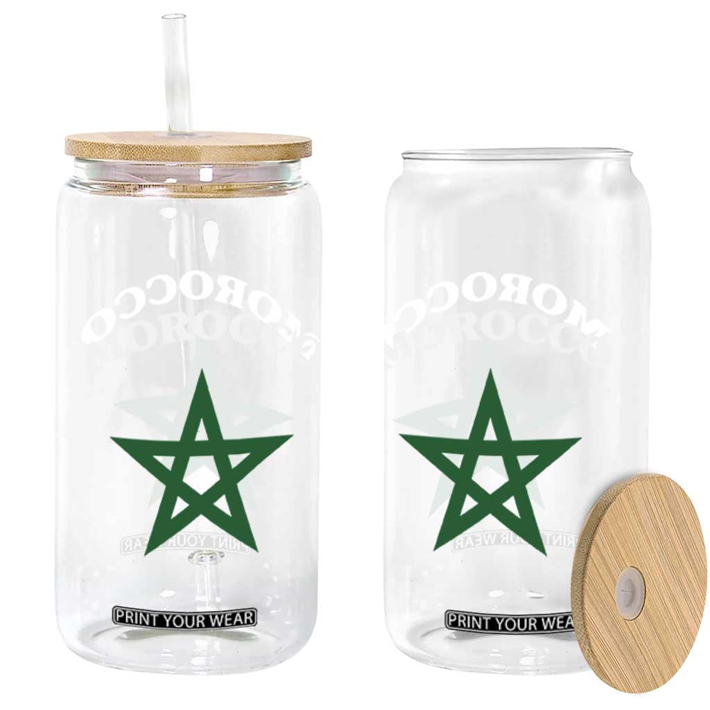 Morocco Pride Flag Star Glass Can Patriotic Moroccan Heritage Souvenir TS02 Print Your Wear