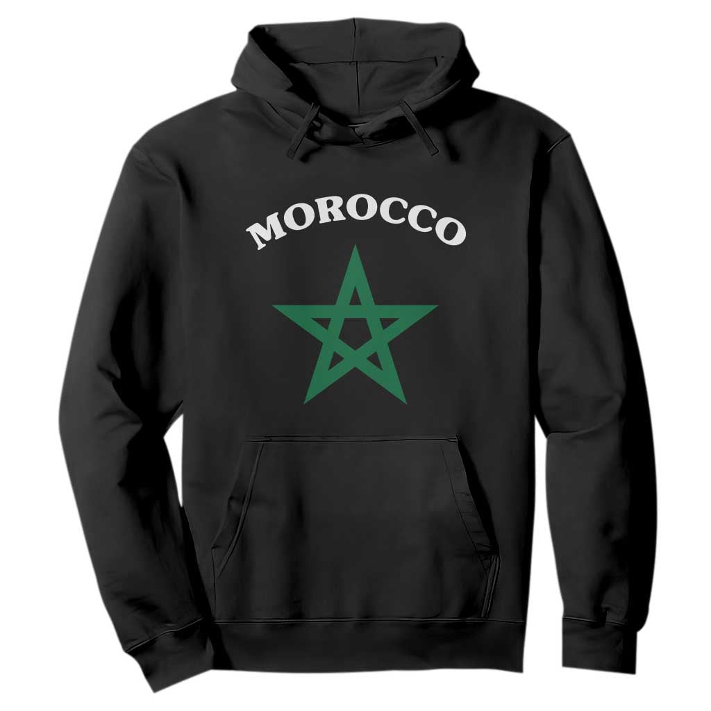 Morocco Pride Flag Star Hoodie Patriotic Moroccan Heritage Souvenir TS02 Black Print Your Wear