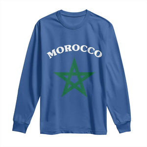 Morocco Pride Flag Star Long Sleeve Shirt Patriotic Moroccan Heritage Souvenir TS02 Royal Blue Print Your Wear