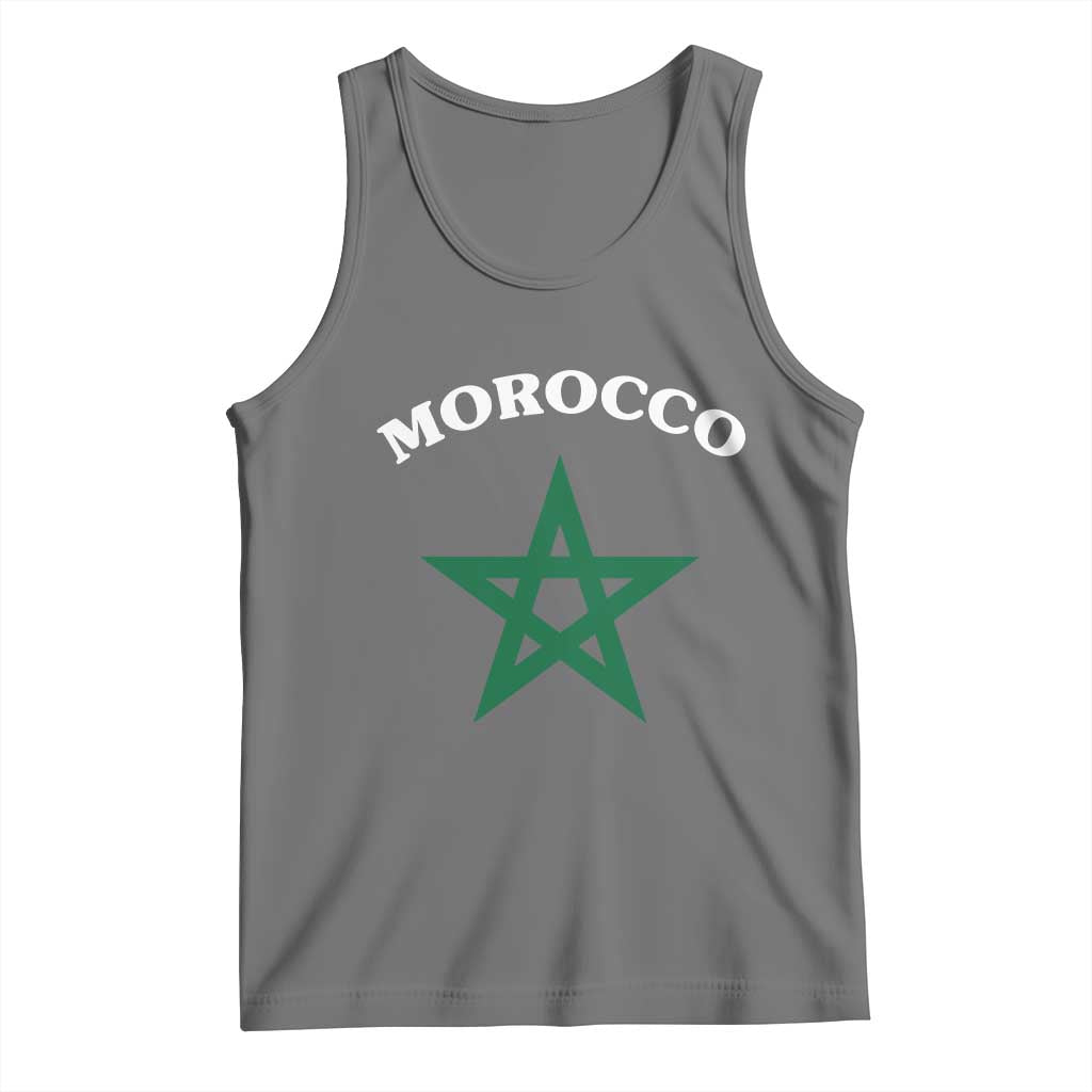 Morocco Pride Flag Star Tank Top Patriotic Moroccan Heritage Souvenir TS02 Black Heather Print Your Wear