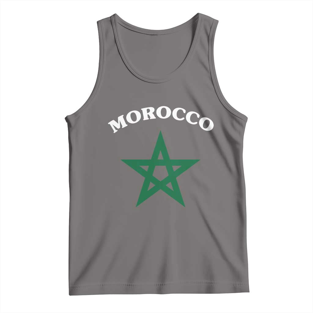 Morocco Pride Flag Star Tank Top Patriotic Moroccan Heritage Souvenir TS02 Deep Heather Print Your Wear