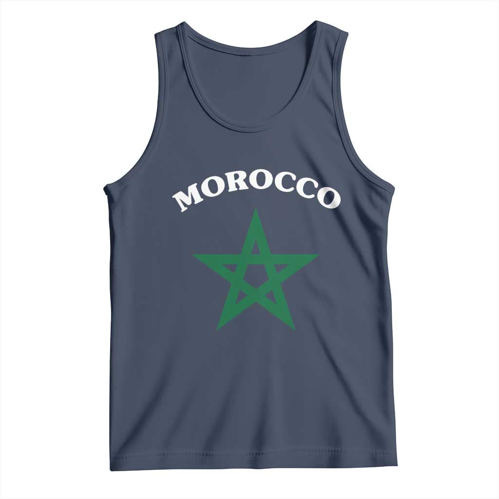 Morocco Pride Flag Star Tank Top Patriotic Moroccan Heritage Souvenir TS02 Navy Print Your Wear