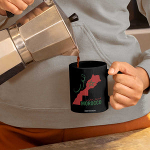 Morocco Map Dima Maghrib with Arabic Calligraphy Coffee Mug Maghreb Traditional Moroccan Roots Graphic TS02 Print Your Wear