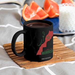 Morocco Map Dima Maghrib with Arabic Calligraphy Coffee Mug Maghreb Traditional Moroccan Roots Graphic TS02 Print Your Wear