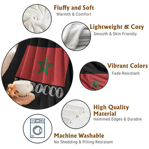 Vintage Morocco Flag Throw Blanket Patriotic Moroccan Pride TS02 Print Your Wear
