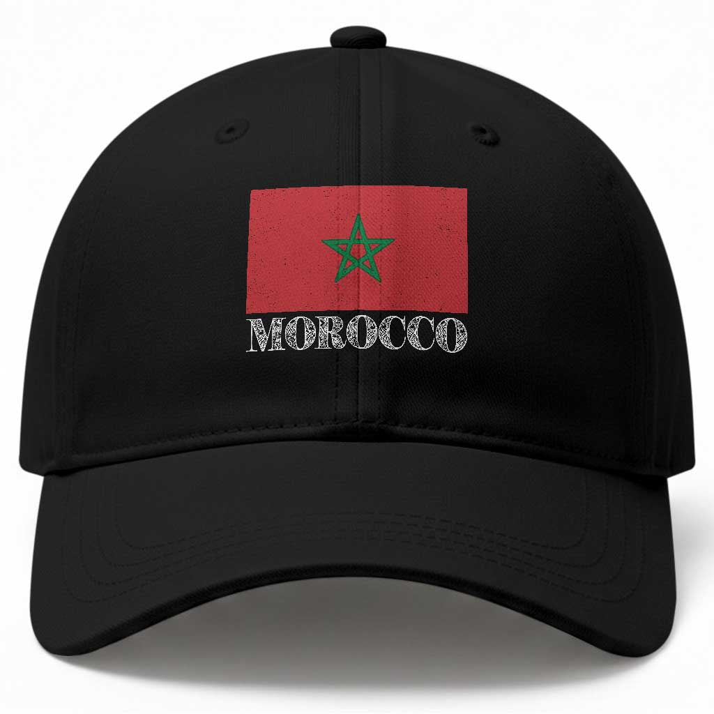 Vintage Morocco Flag Baseball Cap Patriotic Moroccan Pride TS02 Print Your Wear