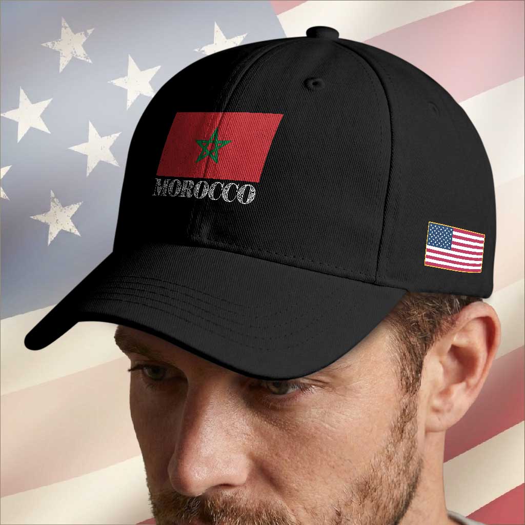 Vintage Morocco Flag Baseball Cap Patriotic Moroccan Pride TS02 Print Your Wear