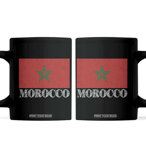 Vintage Morocco Flag Coffee Mug Patriotic Moroccan Pride TS02 Black Print Your Wear