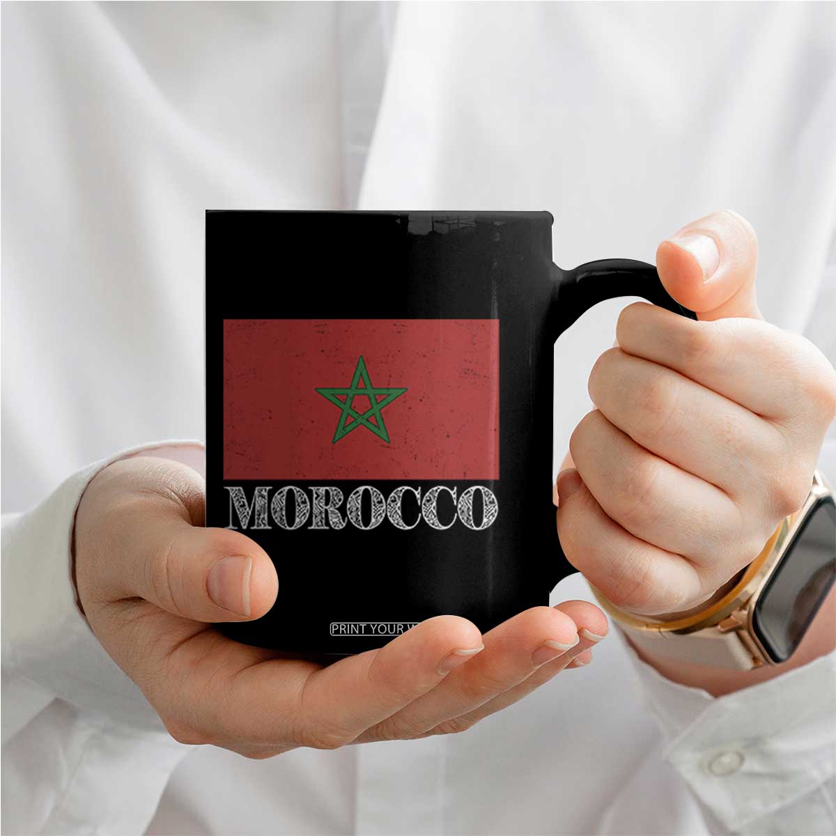 Vintage Morocco Flag Coffee Mug Patriotic Moroccan Pride TS02 Print Your Wear