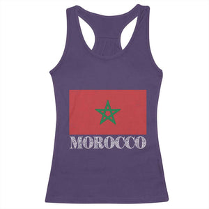 Vintage Morocco Flag Racerback Tank Top Patriotic Moroccan Pride TS02 Purple Print Your Wear