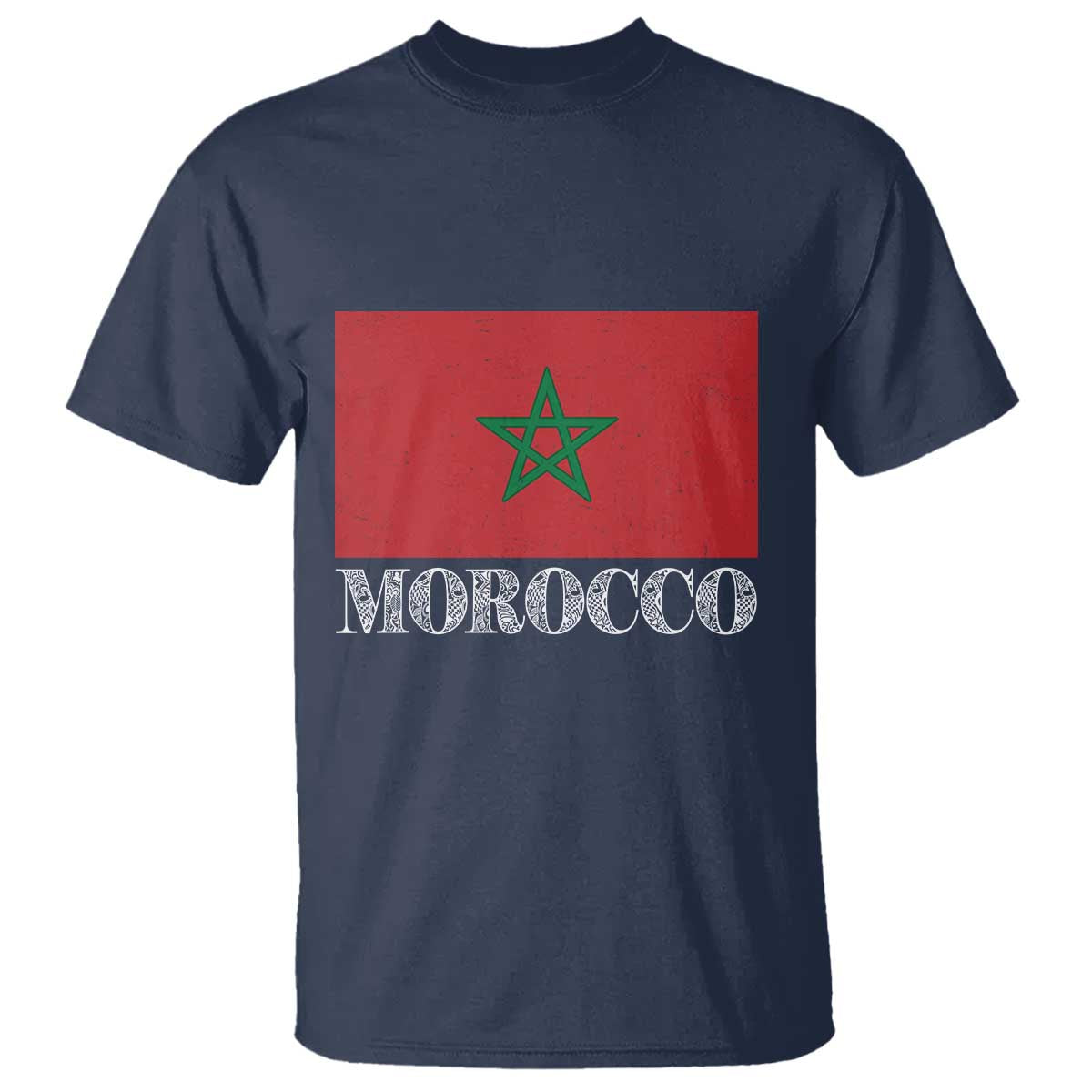 Vintage Morocco Flag T Shirt Patriotic Moroccan Pride TS02 Navy Print Your Wear