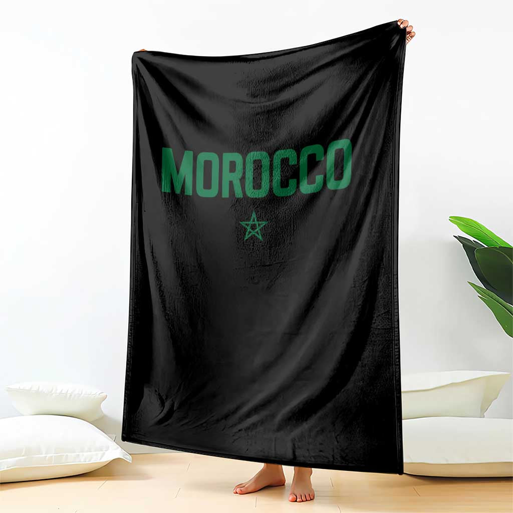 Morocco Star Flag Minimalist Moroccan Pride Throw Blanket TS02 Print Your Wear