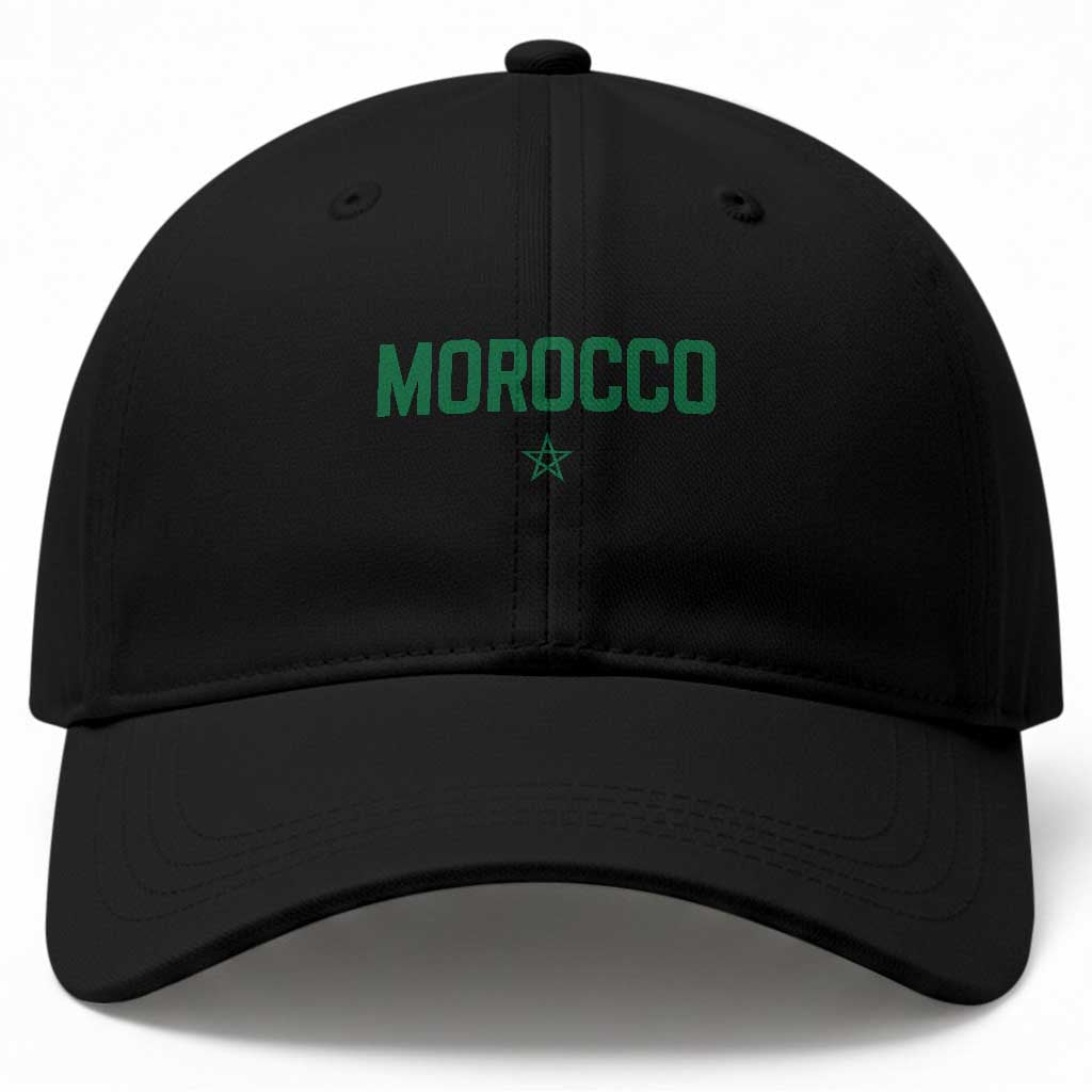 Morocco Star Flag Minimalist Moroccan Pride Baseball Cap TS02 Print Your Wear