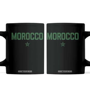 Morocco Star Flag Minimalist Moroccan Pride Coffee Mug TS02 Black Print Your Wear