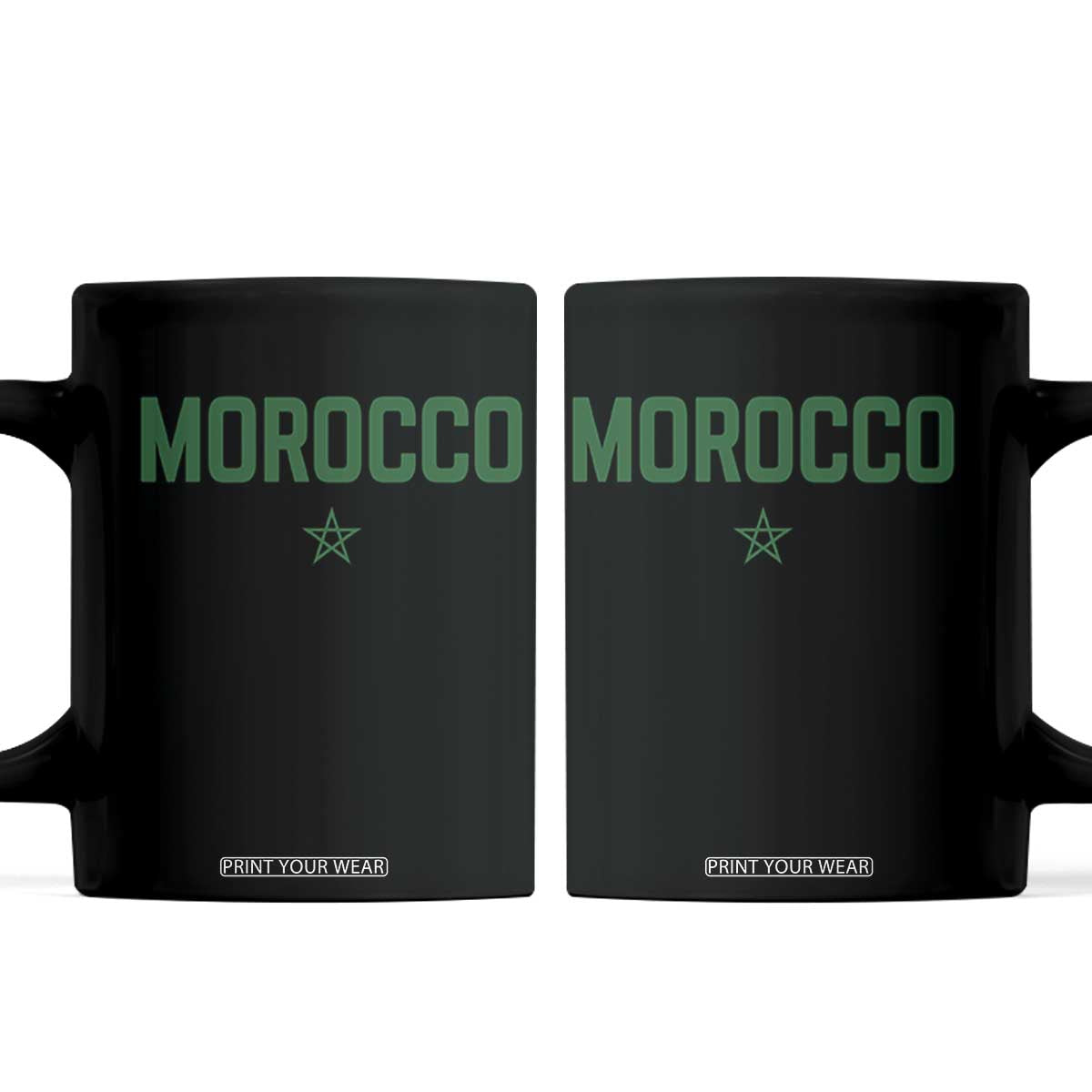 Morocco Star Flag Minimalist Moroccan Pride Coffee Mug TS02 Black Print Your Wear