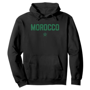 Morocco Star Flag Minimalist Moroccan Pride Hoodie TS02 Black Print Your Wear
