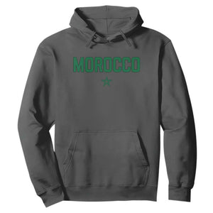Morocco Star Flag Minimalist Moroccan Pride Hoodie TS02 Dark Heather Print Your Wear