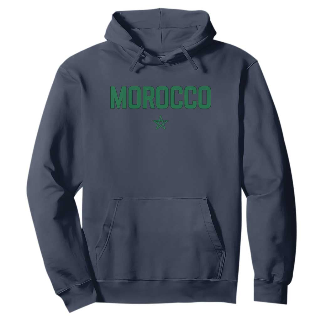 Morocco Star Flag Minimalist Moroccan Pride Hoodie TS02 Navy Print Your Wear