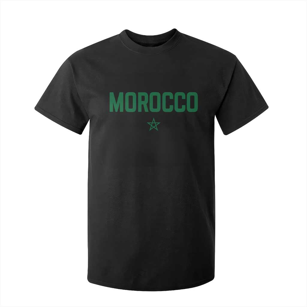 Morocco Star Flag Minimalist Moroccan Pride T Shirt For Kid TS02 Black Print Your Wear