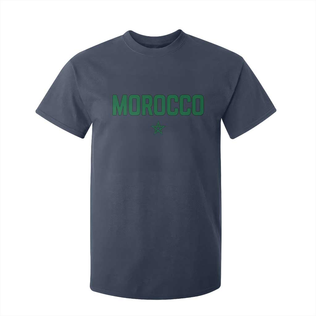 Morocco Star Flag Minimalist Moroccan Pride T Shirt For Kid TS02 Navy Print Your Wear