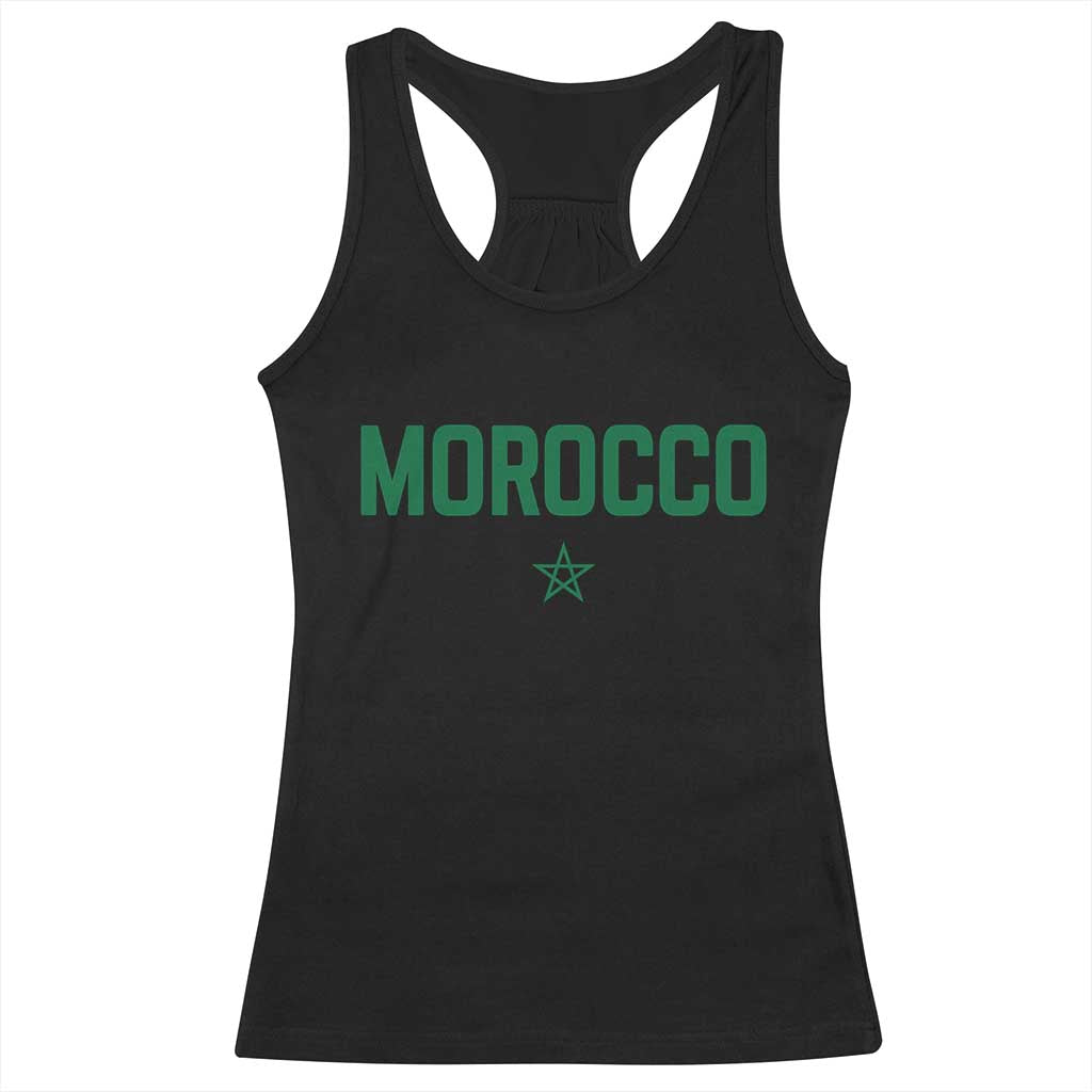 Morocco Star Flag Minimalist Moroccan Pride Racerback Tank Top TS02 Black Print Your Wear