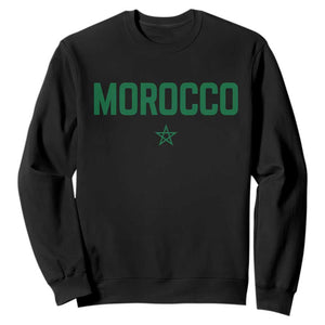 Morocco Star Flag Minimalist Moroccan Pride Sweatshirt TS02 Black Print Your Wear