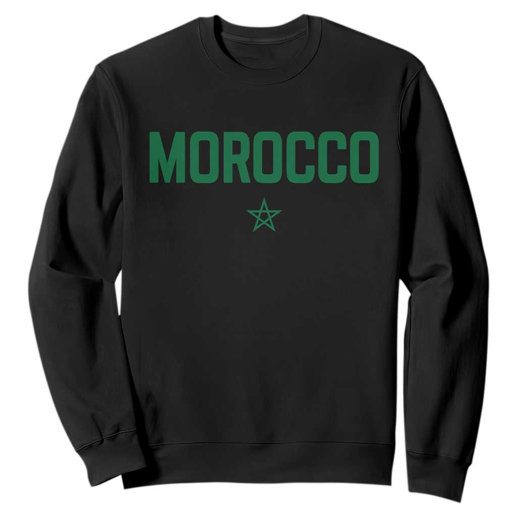 Morocco Star Flag Minimalist Moroccan Pride Sweatshirt TS02 Black Print Your Wear
