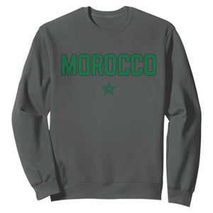 Morocco Star Flag Minimalist Moroccan Pride Sweatshirt TS02 Dark Heather Print Your Wear