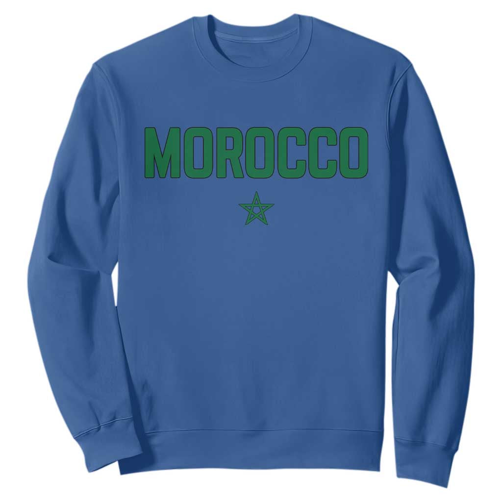 Morocco Star Flag Minimalist Moroccan Pride Sweatshirt TS02 Royal Blue Print Your Wear