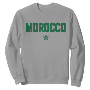 Morocco Star Flag Minimalist Moroccan Pride Sweatshirt TS02 Sport Gray Print Your Wear