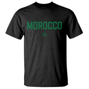 Morocco Star Flag Minimalist Moroccan Pride T Shirt TS02 Black Print Your Wear