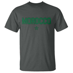 Morocco Star Flag Minimalist Moroccan Pride T Shirt TS02 Dark Heather Print Your Wear