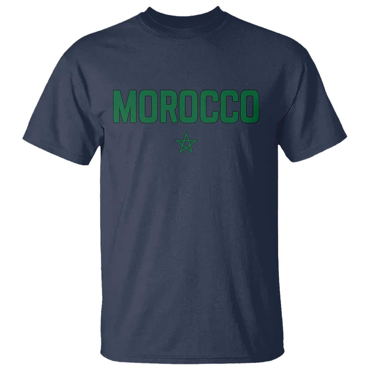 Morocco Star Flag Minimalist Moroccan Pride T Shirt TS02 Navy Print Your Wear