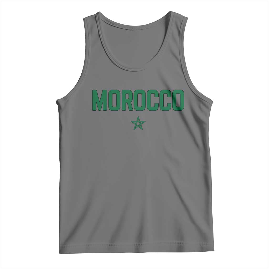 Morocco Star Flag Minimalist Moroccan Pride Tank Top TS02 Black Heather Print Your Wear